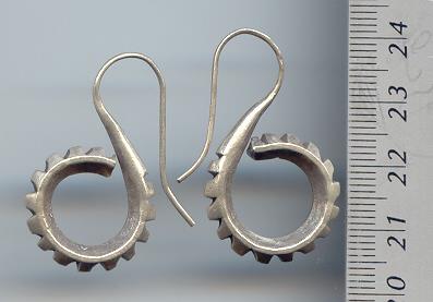 Thai Karen Hill Tribe Silver Spiral Hook Earrings ER017 