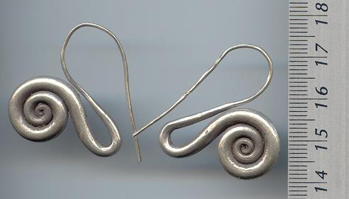 Thai Karen Hill Tribe Silver Spiral Hook Earrings ER020 