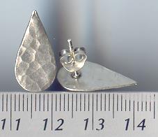Thai Karen Hill Tribe Silver Hammered Pear Earrings ER100 