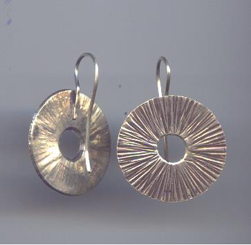 Thai Karen Hill Tribe Silver Rugged Circle With Hole Earring ER119 