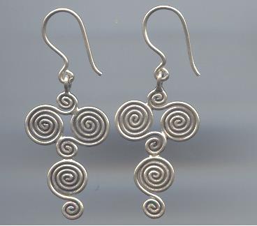 Thai Karen Hill Tribe Silver Spiral Earring ER123 