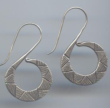 Thai Karen Hill Tribe Silver Plain Spiral Earrings ER130 