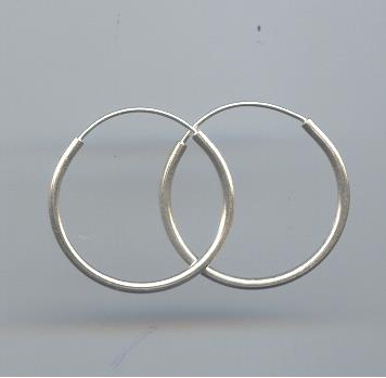 THAI KAREN HILL TRIBE SILVER PLAIN CIRCLE EARRINGS ER132 