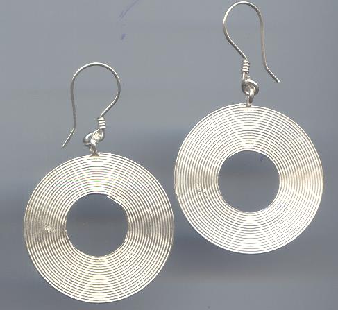 Thai Karen Hill Tribe Silver Plain Circle With Hole Earrings ER139 