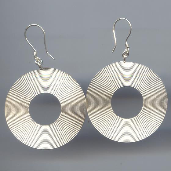 Thai Karen Hill Tribe Silver Circular With Hole Earring ER144 