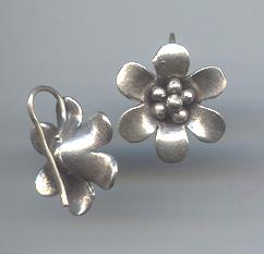 THAI KAREN HILL TRIBE SILVER FLOWER EARRINGS ER145 