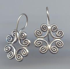 Thai Karen Hill Tribe Silver Spiral Flower Earring ER152 