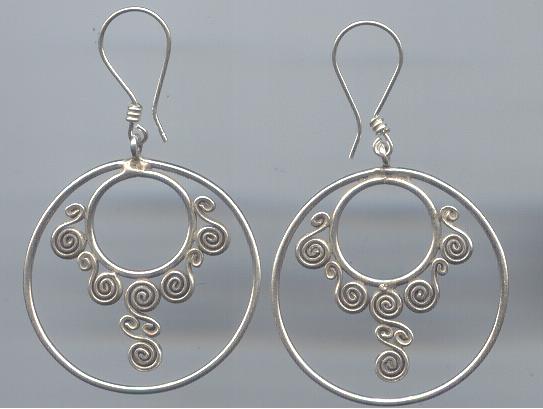 THAI KAREN HILL TRIBE SILVER EARRING ER196 