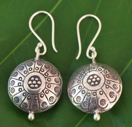 THAI KAREN HILL TRIBE SILVER EARRING ER314 