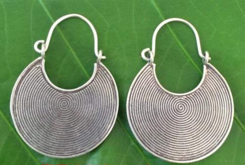 THAI KAREN HILL TRIBE SILVER EARRING ER397 