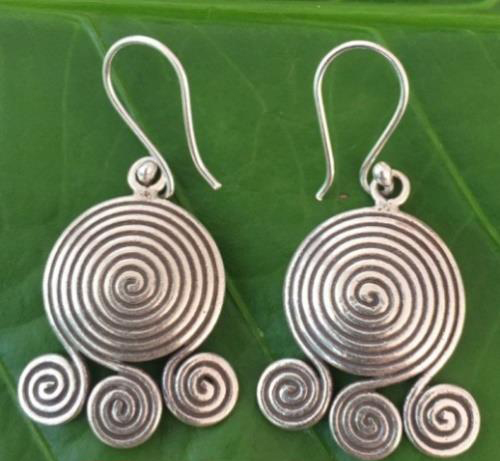 THAI KAREN HILL TRIBE SILVER EARRING ER406 