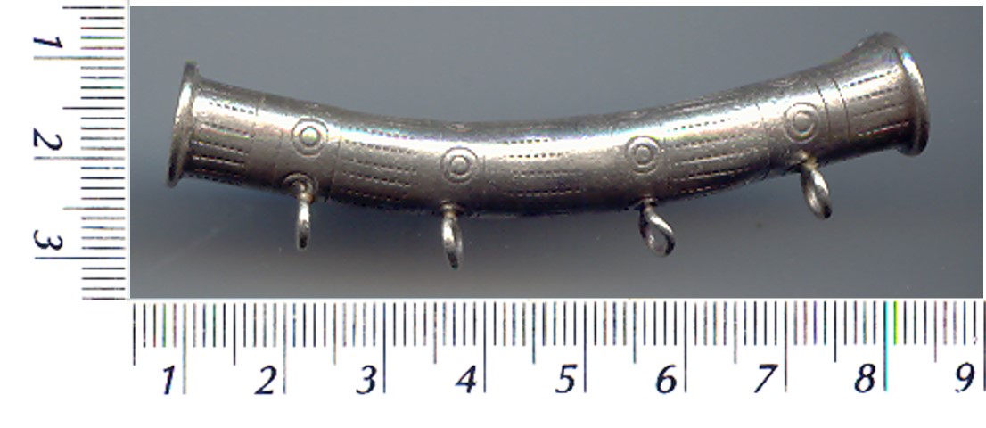 Thai Karen Hill Tribe Silver Printed Circle And Hoop Curve Pendant NL080