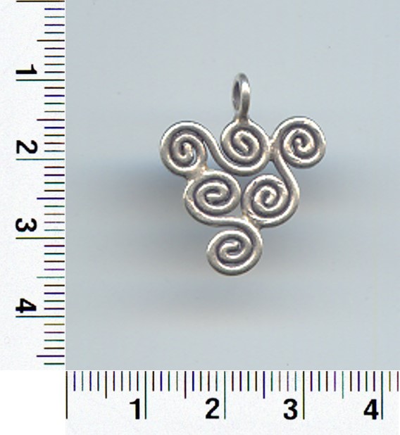 THAI KAREN HILL TRIBE SILVER PENDANTS MULTI-SPIRAL TRIANGLE SHAPE PENDANT NM015 