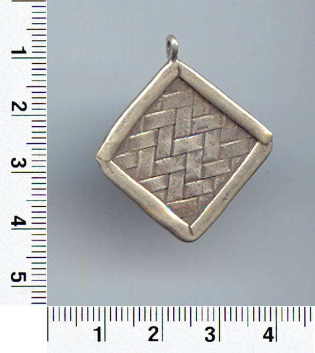 Thai Karen Hill Tribe Silver Pendants Rhombic Woven Pendant NM031 