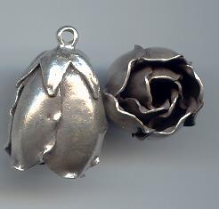 Thai Karen Hill Tribe Silver Pendants Bud Rose Pendant NM081 