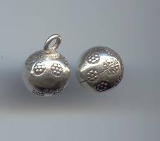 Thai Karen Hill Tribe Silver Pendants Flower Round Bell Charm NM098 