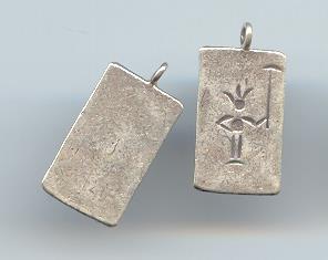 Thai Karen Hill Tribe Silver Pendants Printed Human Rectangle Pendant NM128 