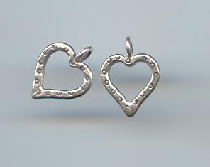 Thai Karen Hill Tribe Silver Pendants Embossed Heart Charm NM130 
