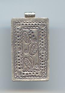 Thai Karen Hill Tribe Silver Pendants Printed Leaf Rectangle Pendant NM134 