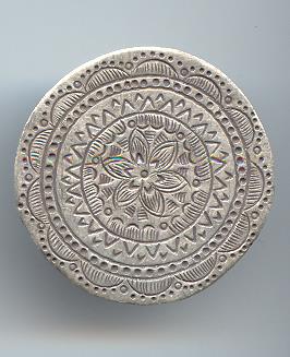 Thai Karen Hill Tribe Silver Pendants Imprint Flower Round Pendant NM153 