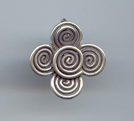 Thai Karen Hill Tribe Silver Pendants Sweet Swirl Charm NM162 