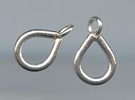Thai Karen Hill Tribe Silver Plain Pear Pendants NS006