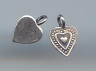 Thai Karen Hill Tribe Silver Printed Heart Pendants NS013