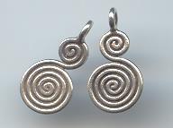 Thai Karen Hill Tribe Silver Double Spiral Pendants NS020