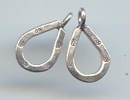 Thai Karen Hill Tribe Silver Printed Dot Pear Pendants NS028
