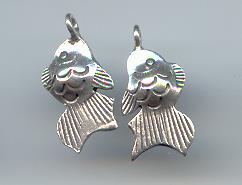 Thai Karen Hill Tribe Silver Cute Silver Gold Fish Pendant NS043