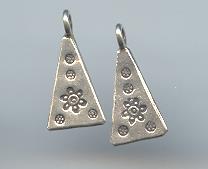 Thai Karen Hill Tribe Silver Dot Magic Star Printed Triangle Pendants NS070