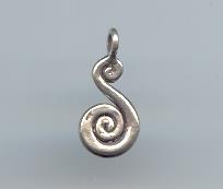 Thai Karen Hill Tribe Silver Little S-Swirl Pendant NS079
