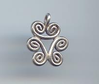 Thai Karen Hill Tribe Silver Swirl Flower Pendant NS081