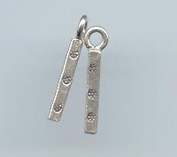 Thai Karen Hill Tribe Silver Daisy Printed Drop Pendants NS094