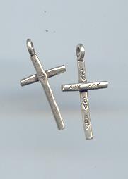THAI KAREN HILL TRIBE SILVER CIRCLE PRINTED CROSS PENDANT NS100