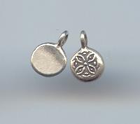 Thai Karen Hill Tribe Silver Flower Printed Cute Round Pendants NS108