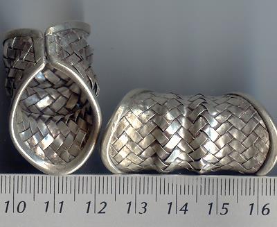 Thai Karen Hill Tribe Silver Woven Long Oval Ring RR023 