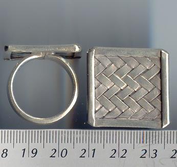 Thai Karen Hill Tribe Silver Woven Square Ring RR024 