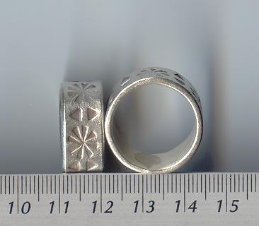 Thai Karen Hill Tribe Silver Flower Printed Ring RR048 