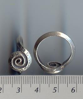 Thai Karen Hill Tribe Silver Swirl & Circle Embossed Ring RR084 