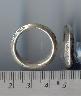 Thai Karen Hill Tribe Silver Fish & Daisy Printed Ring RR117 