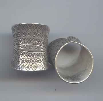 Thai Karen Hill Tribe Silver Dot And Rectangle Printed Ring RR169 