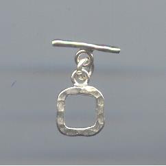 Thai Karen Hill Tribe Toggles and Findings Silver Hammered Rectangle Toggle TG063 