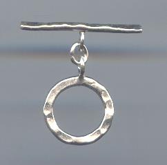Thai Karen Hill Tribe Toggles and Findings Silver Hammerd Circle Toggle TG066 
