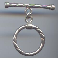 Thai Karen Hill Tribe Toggles and Findings Silver Twist Circle Toggle TG067 
