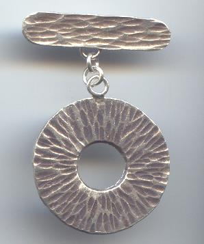 Thai Karen Hill Tribe Toggles and Findings Silver Rugged Circle Toggle TG075 