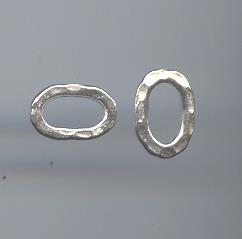 Thai Karen Hill Tribe Toggles and Findings Silver Hammered Oval Ring TG093 